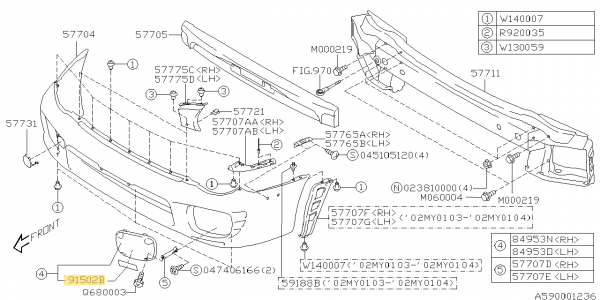 Subaru Aufkleber Abdeckung Nebelscheinwerfer Subaru Tecnica International - Subaru GD/GG 2001-2002, Subaru GD/GG 2003-2005, Subaru GD/GG 2006-2007, Subaru GE/GR 2008-2010, Subaru GR/GV 2011-2013, Subaru VA 2014+